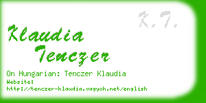 klaudia tenczer business card